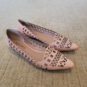 Klub Nico Women's Nude Laser-Cut Flats, Size 7